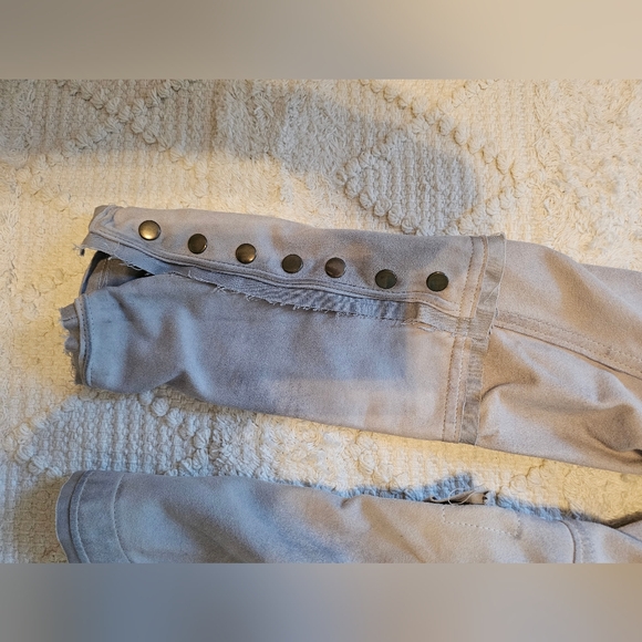 Jakett New York Meryl Waxed Suede Leather Jacket in Ice Blue, Size Small - Picture 5 of 13